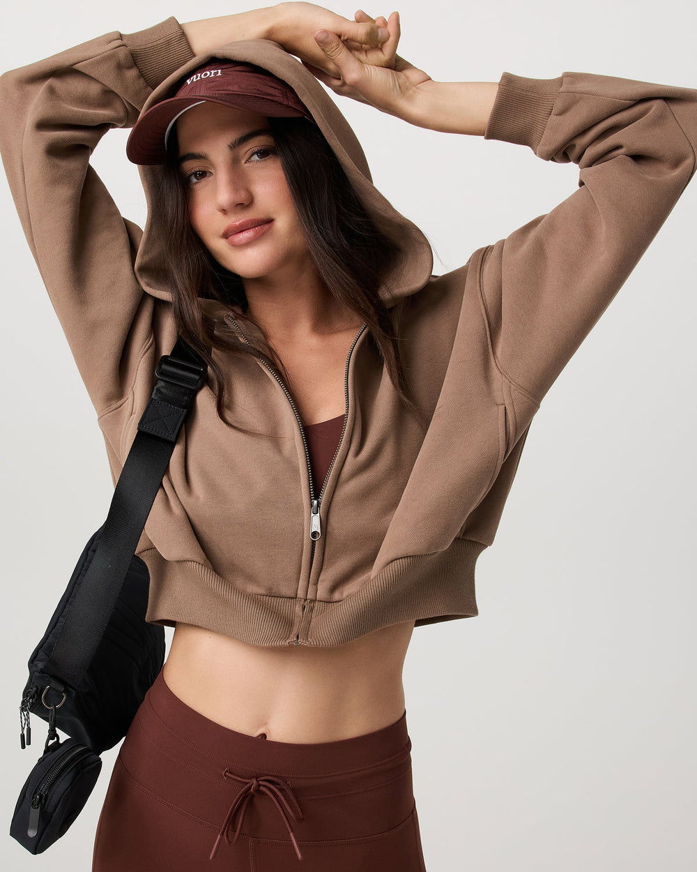Restore Mini Full Zip Hoodie Women's Nutmeg Jacket | Vuori Sale