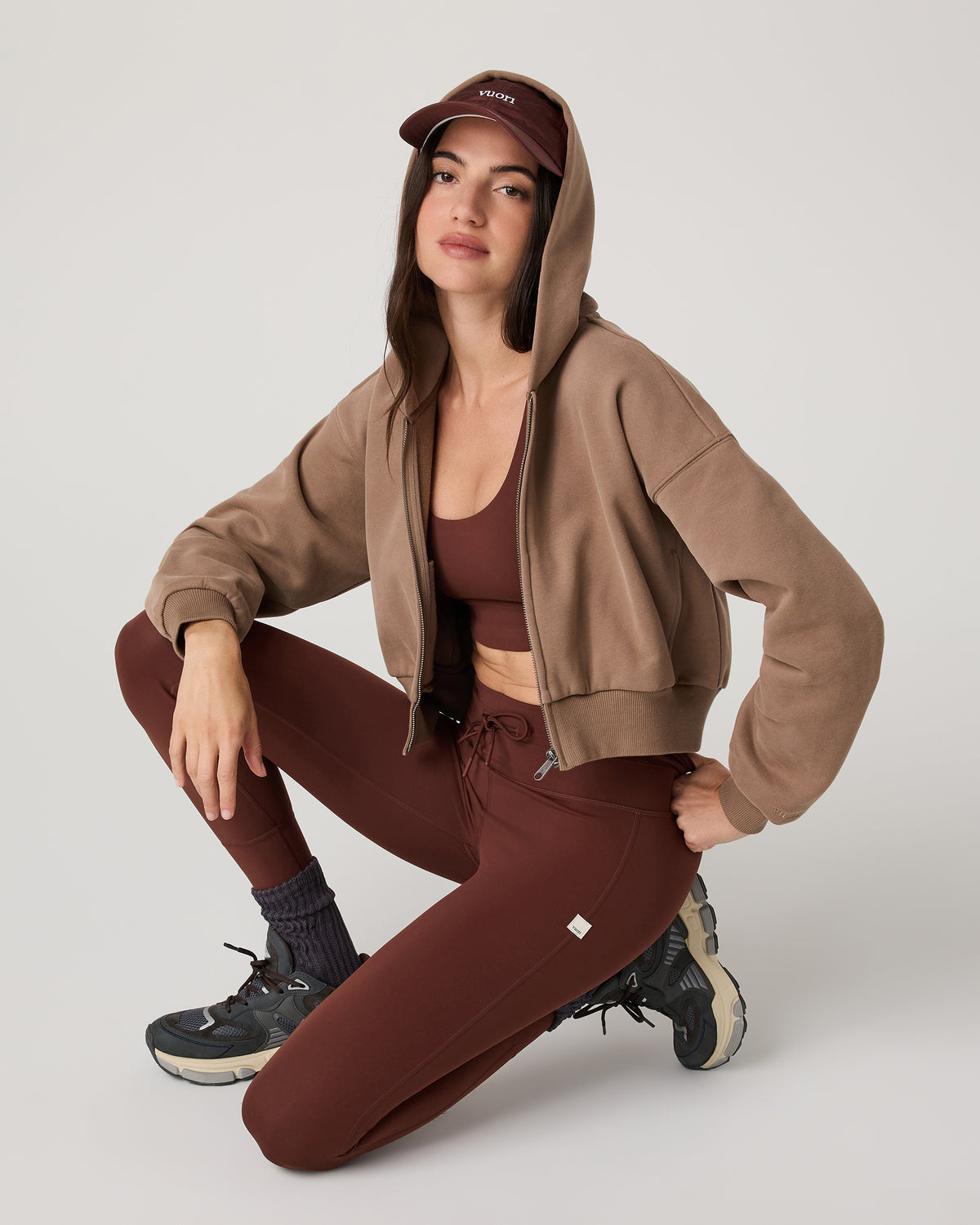Restore Mini Full Zip Hoodie Women's Nutmeg Jacket | Vuori Sale