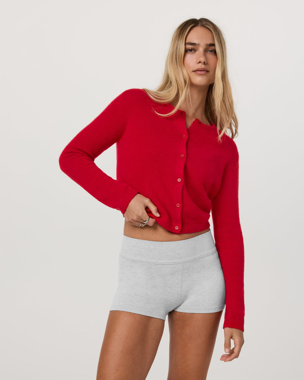 Émilie Cashmere Cardi Women's Cherry Cardi | Vuori On sale