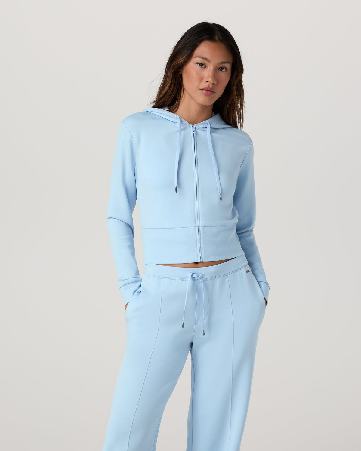 Compose Full Zip Hoodie Women's Crystal Blue Jacket | Vuori For sale