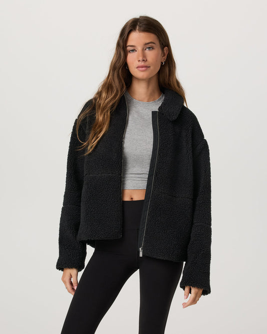 Lou Full Zip Jacket Women's Black Fleece Jacket | Vuori Sale