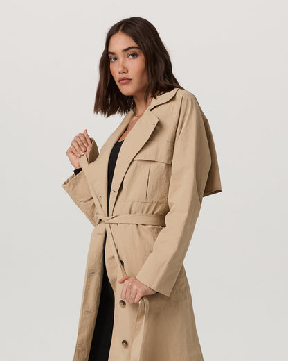 Rhodes Trench Coat Classic Women's Khaki Trench | Vuori Sale