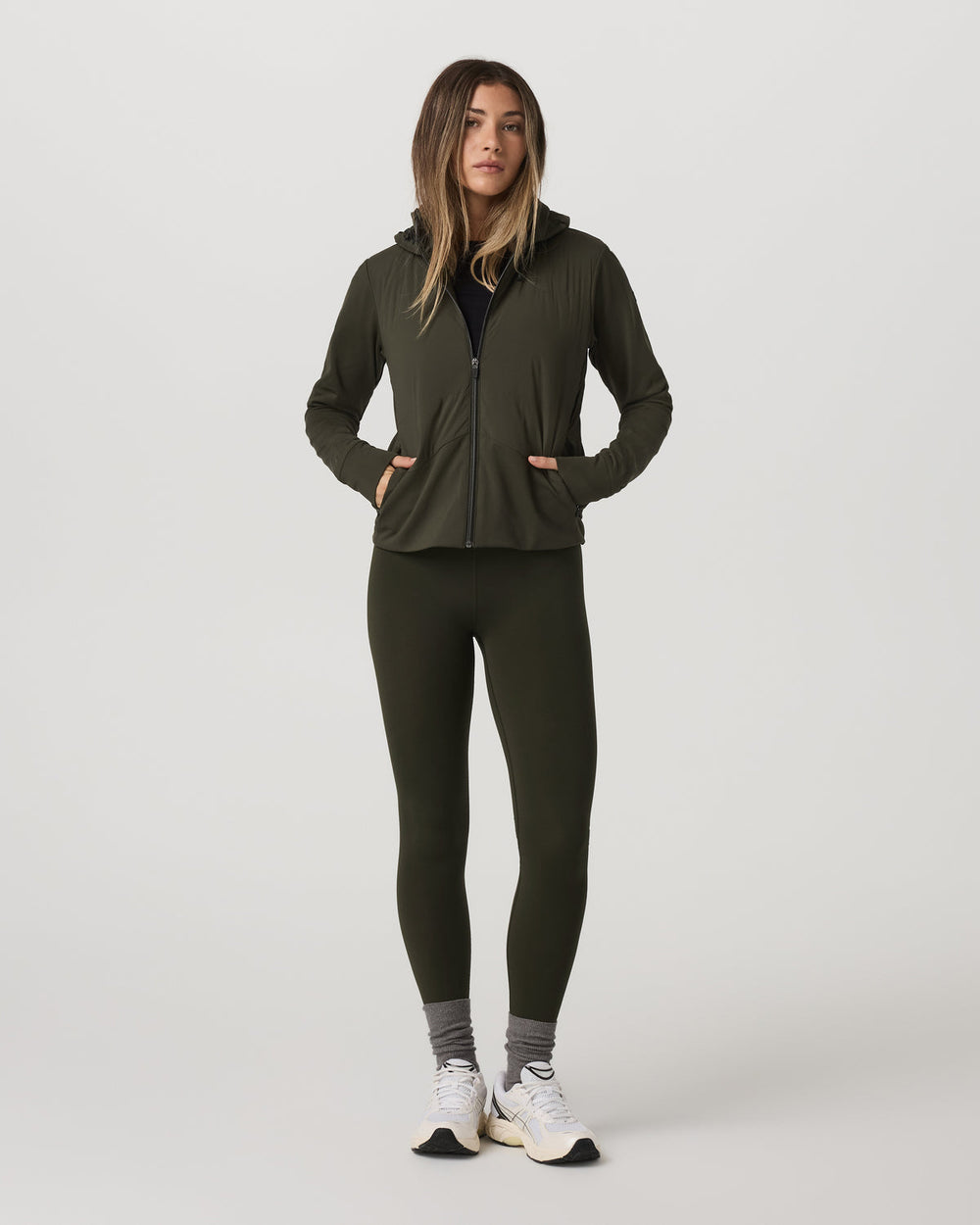 Chilled Out Full Zip Women's Olive Training Jacket | Vuori On sale