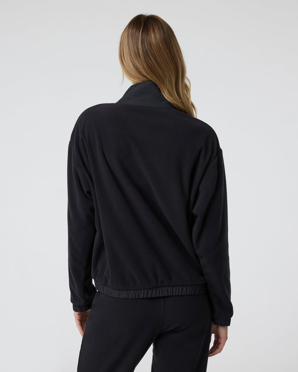 Women's Aspen Half Zip Black Fleece Pullover | Vuori US