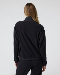 Women's Aspen Half Zip Black Fleece Pullover | Vuori US