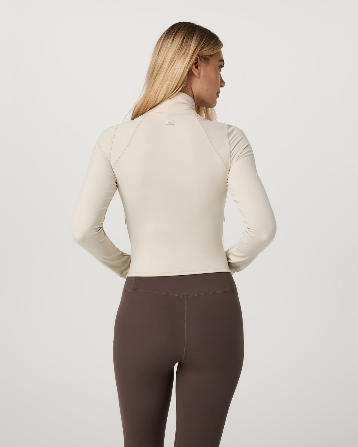 Vuori AllTheFeels™ Full Zip Women's Bone Fitness Jacket | Vuori