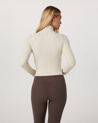 Vuori AllTheFeels™ Full Zip Women's Bone Fitness Jacket | Vuori