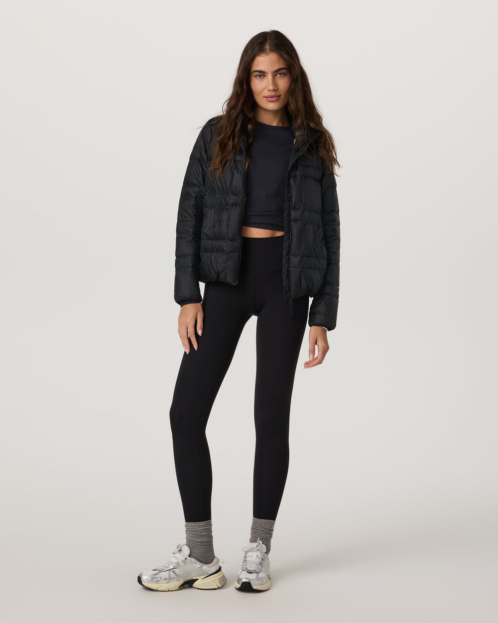 Women's Coordinate Packable Down Jacket Black Zip Up | Vuori Sale