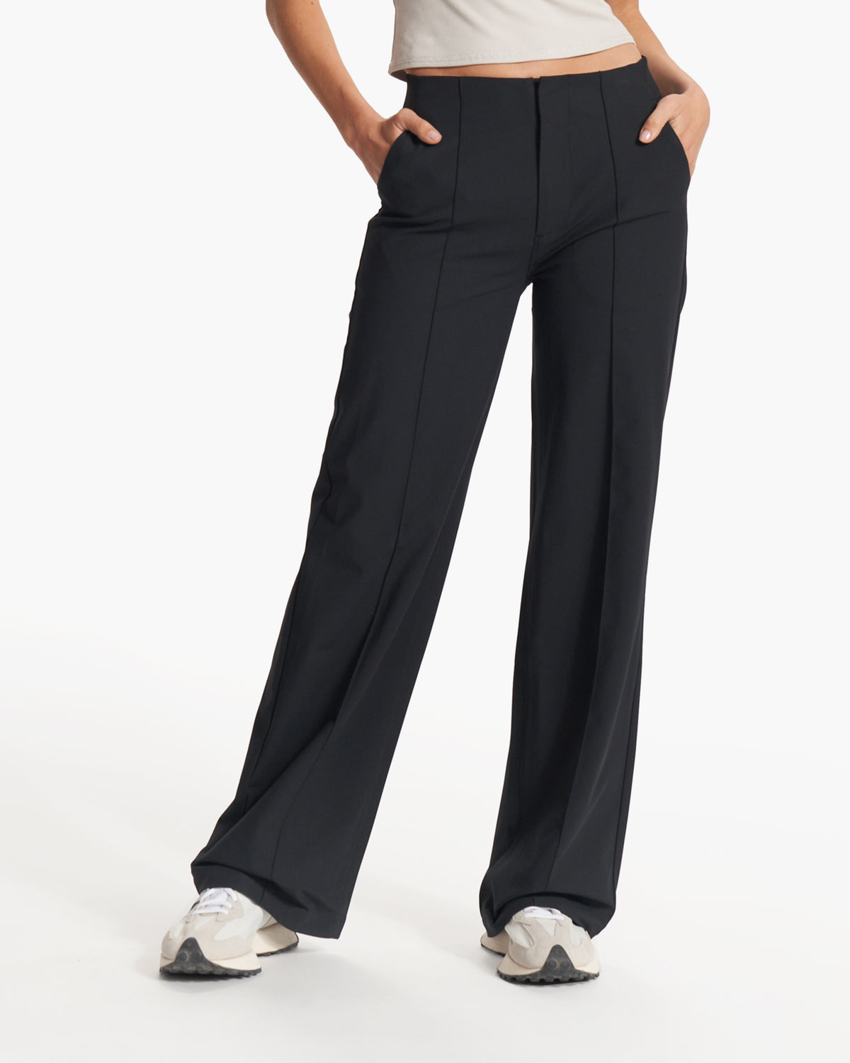 Women's Meta Wideleg Black Tailored Pants | Vuori US