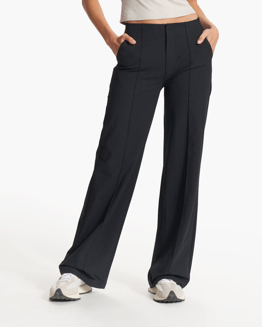 Women's Meta Wideleg Black Tailored Pants | Vuori US