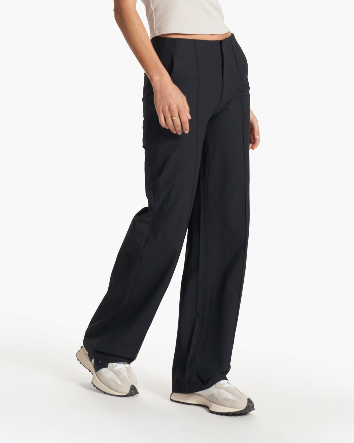 Women's Meta Wideleg Black Tailored Pants | Vuori US