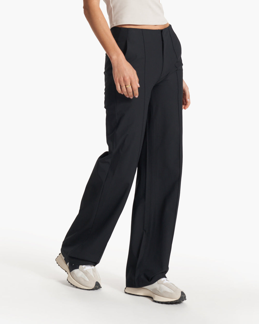 Women's Meta Wideleg Black Tailored Pants | Vuori US