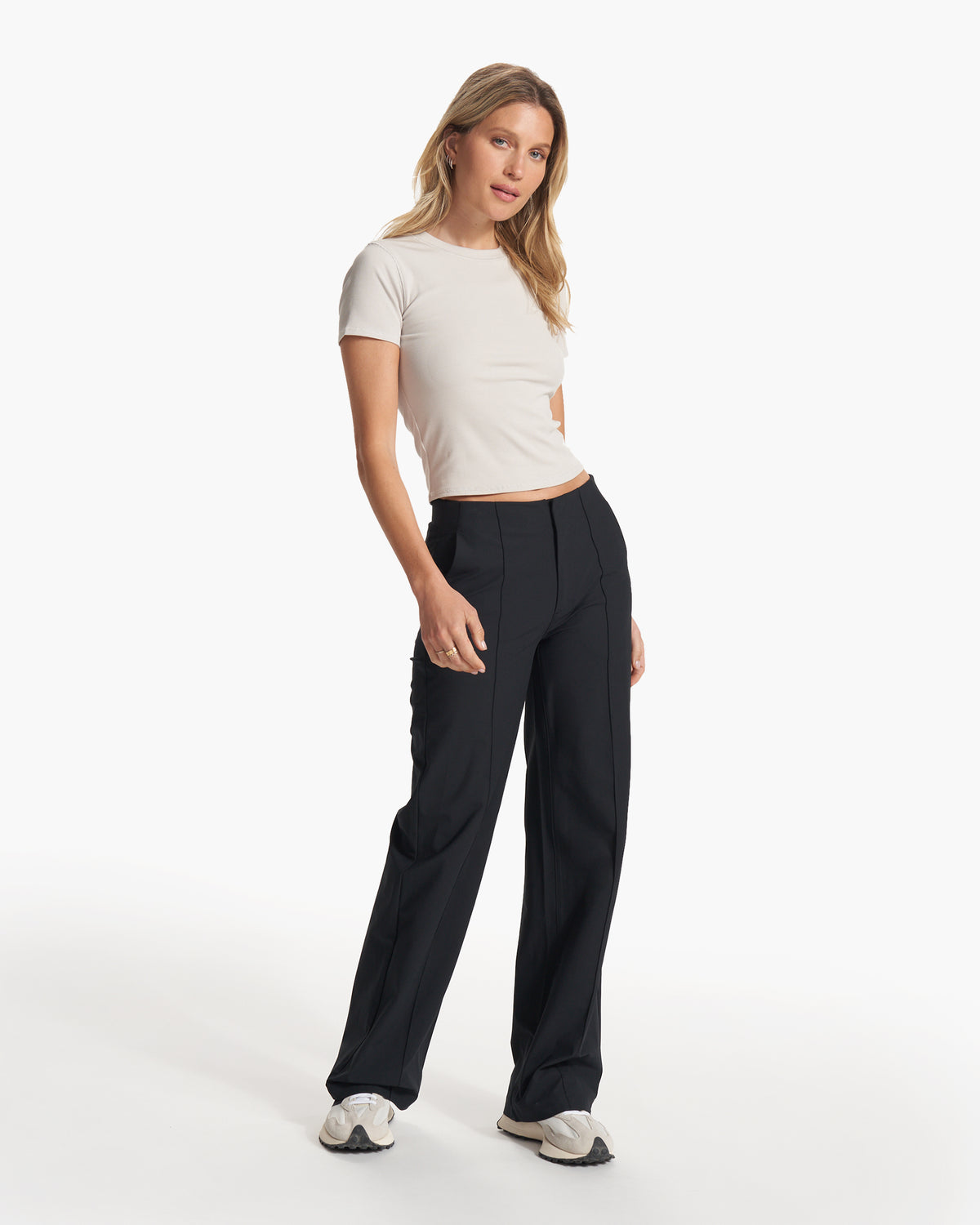 Women's Meta Wideleg Black Tailored Pants | Vuori US
