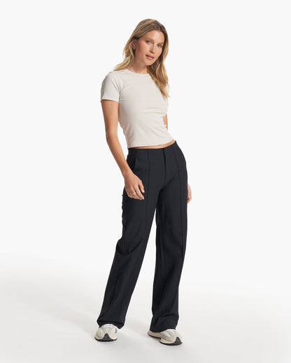 Women's Meta Wideleg Black Tailored Pants | Vuori US