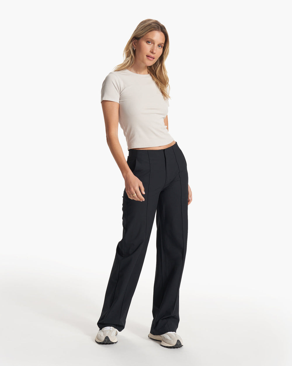 Women's Meta Wideleg Black Tailored Pants | Vuori US