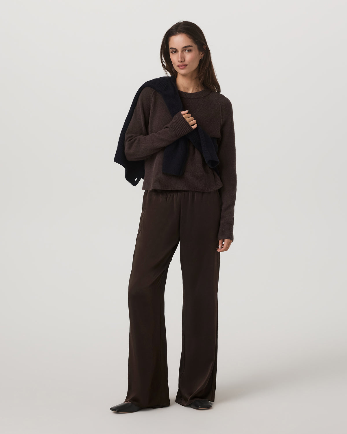 Nova Satin Wideleg Pant Women's Dark Java Pants | Vuori Sale