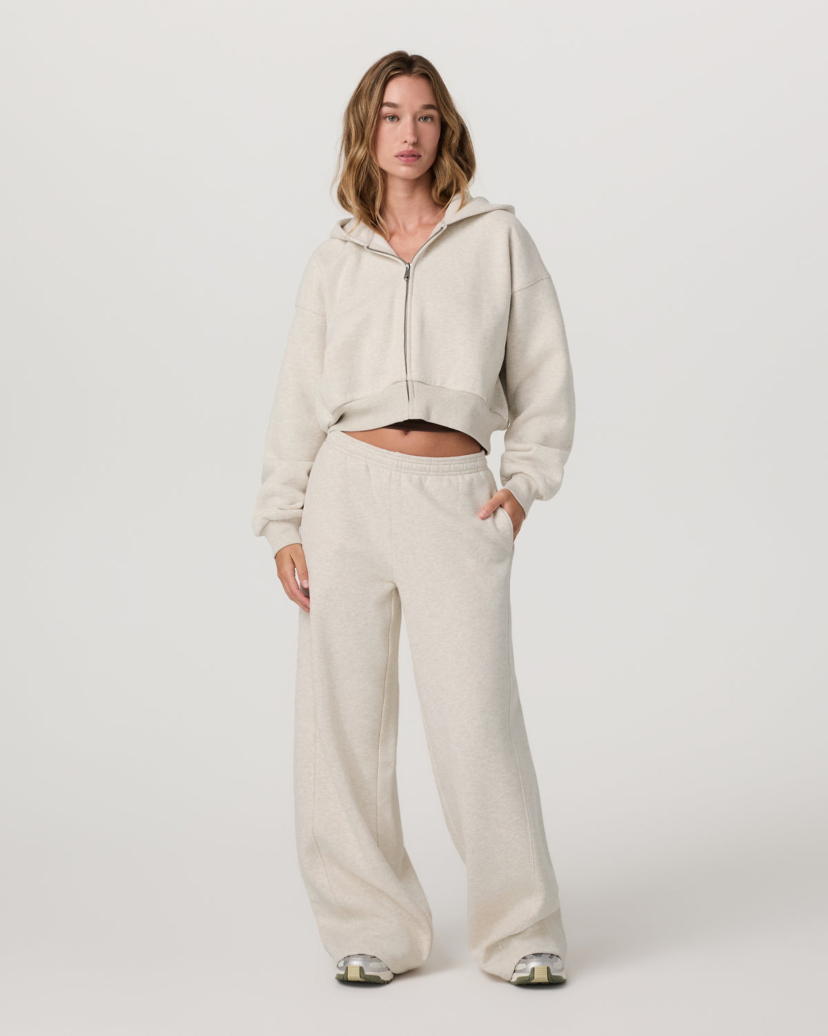 Women's Restore Ultra Wideleg Sweatpant Bone Heather | Vuori For sale