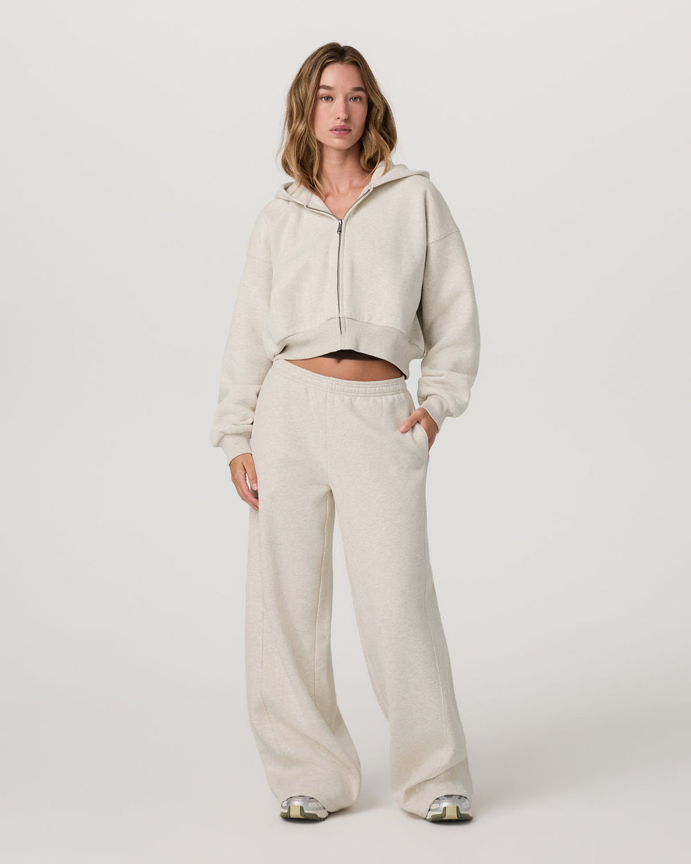 Women's Restore Ultra Wideleg Sweatpant Bone Heather | Vuori For sale