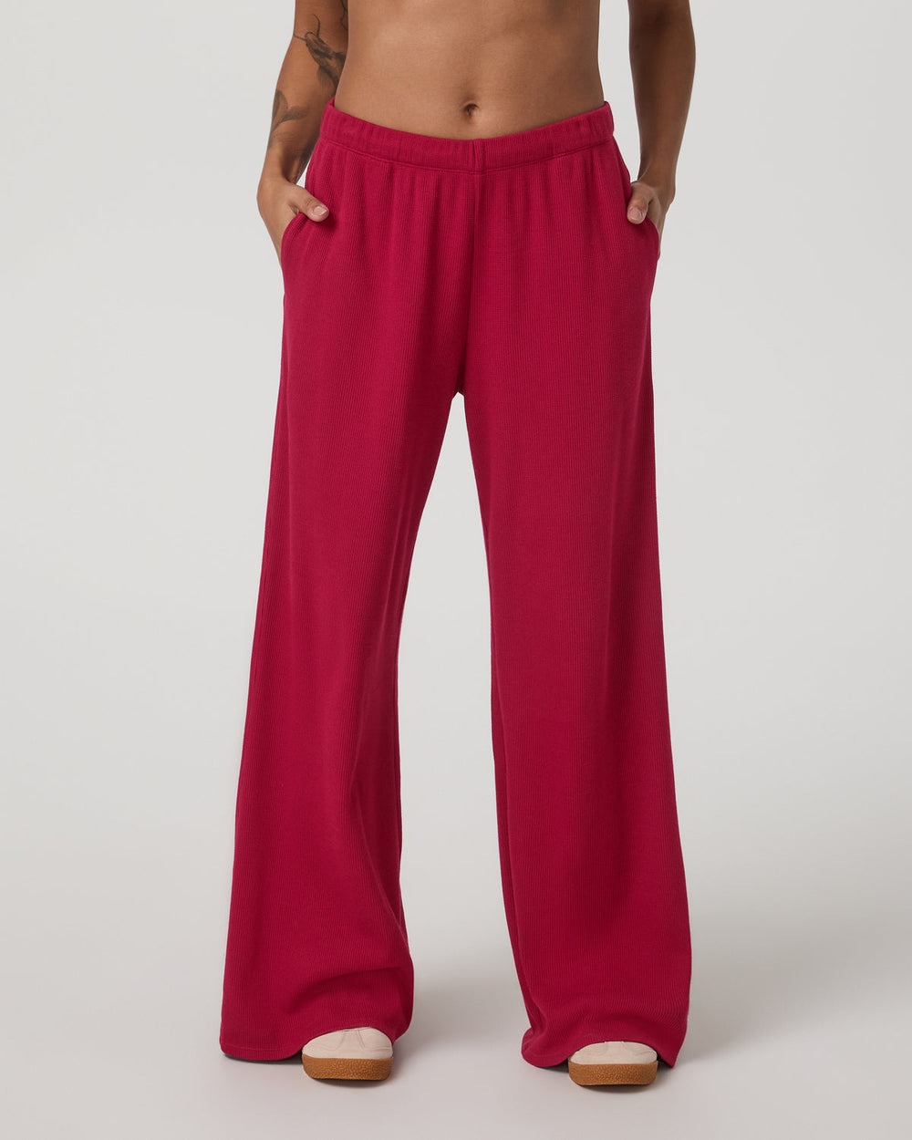 Waffle Wideleg Pant Women's Strawberry Waffle Knit Pant | Vuori Clothing