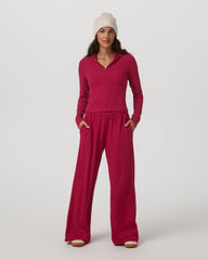 Waffle Wideleg Pant Women's Strawberry Waffle Knit Pant | Vuori Clothing