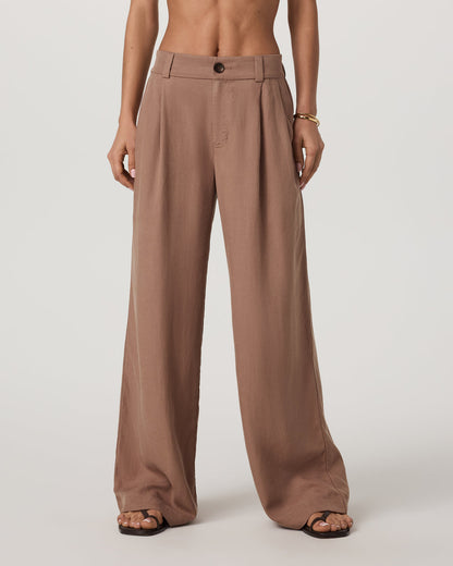 Trestles Twill Wideleg Women's Nutmeg Trouser Pants | Vuori Sale