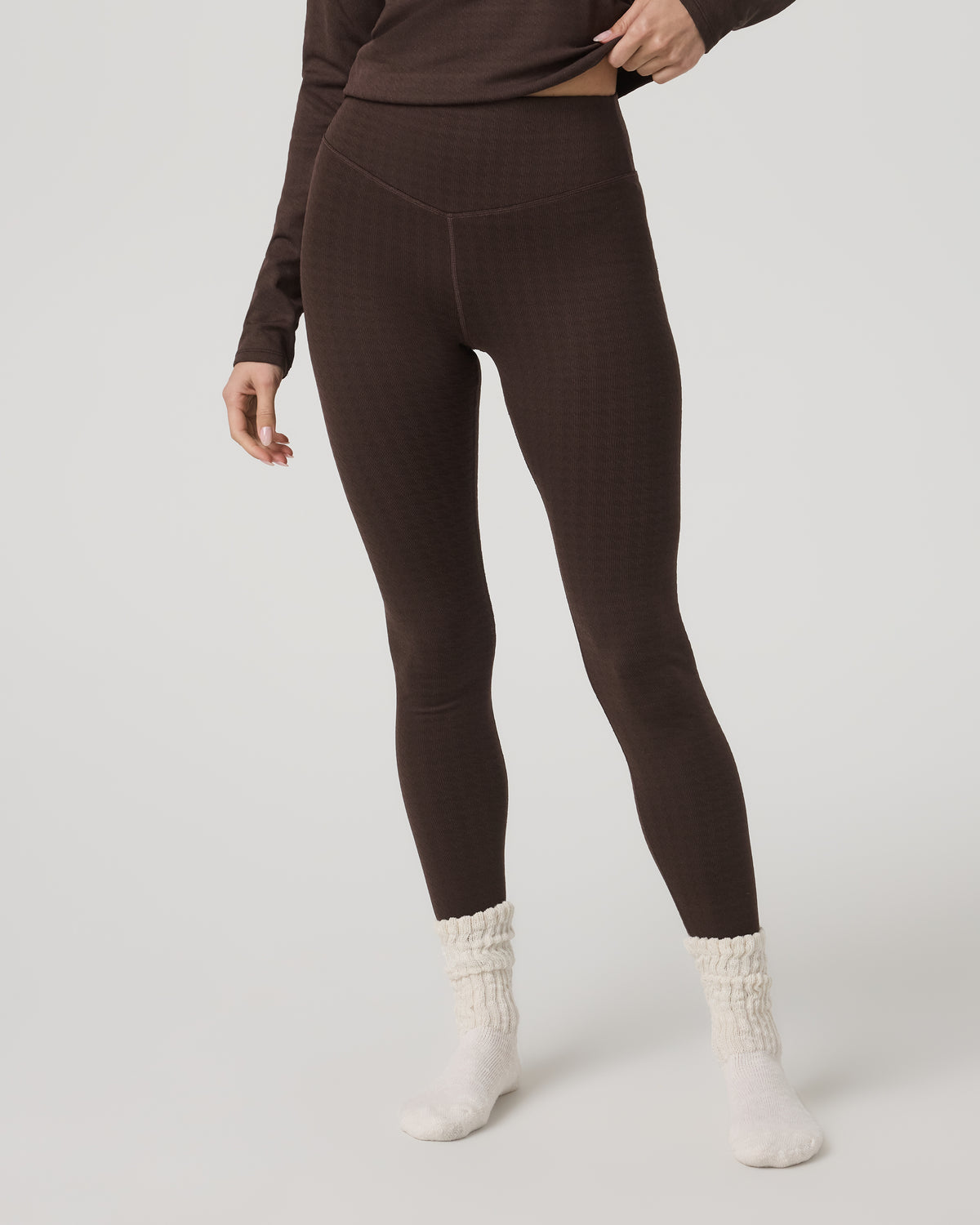 Women's Textured Chilled Out Legging Java Houndstooth | Vuori