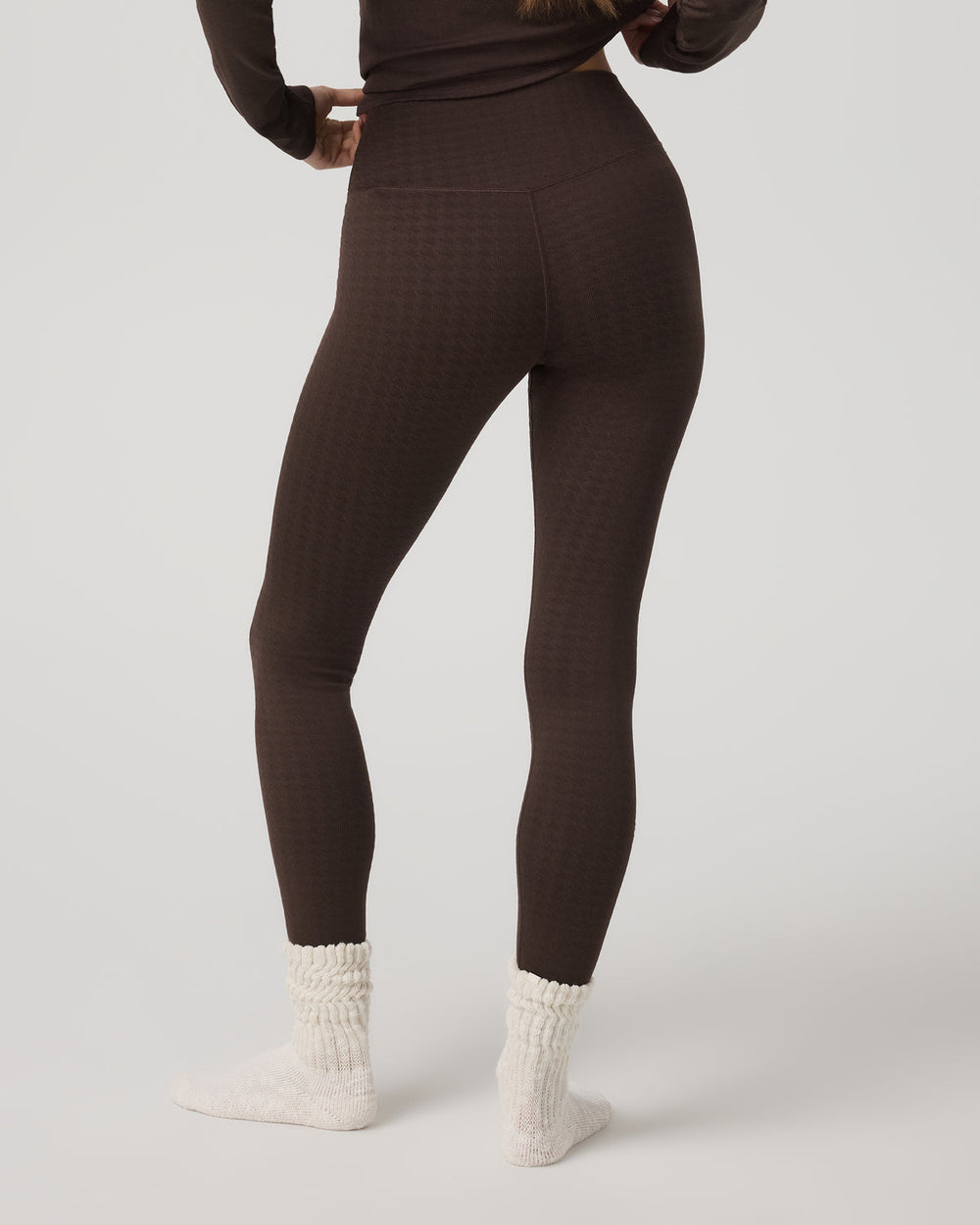Women's Textured Chilled Out Legging Java Houndstooth | Vuori