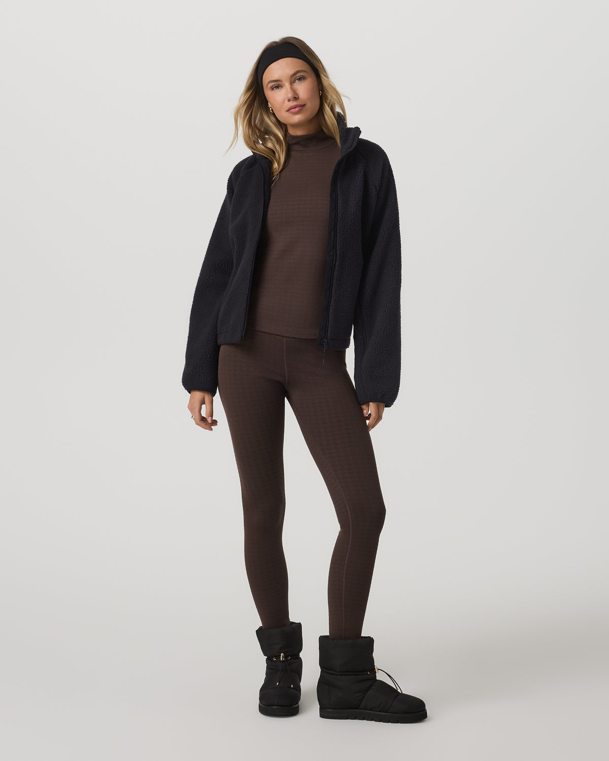 Women's Textured Chilled Out Legging Java Houndstooth | Vuori