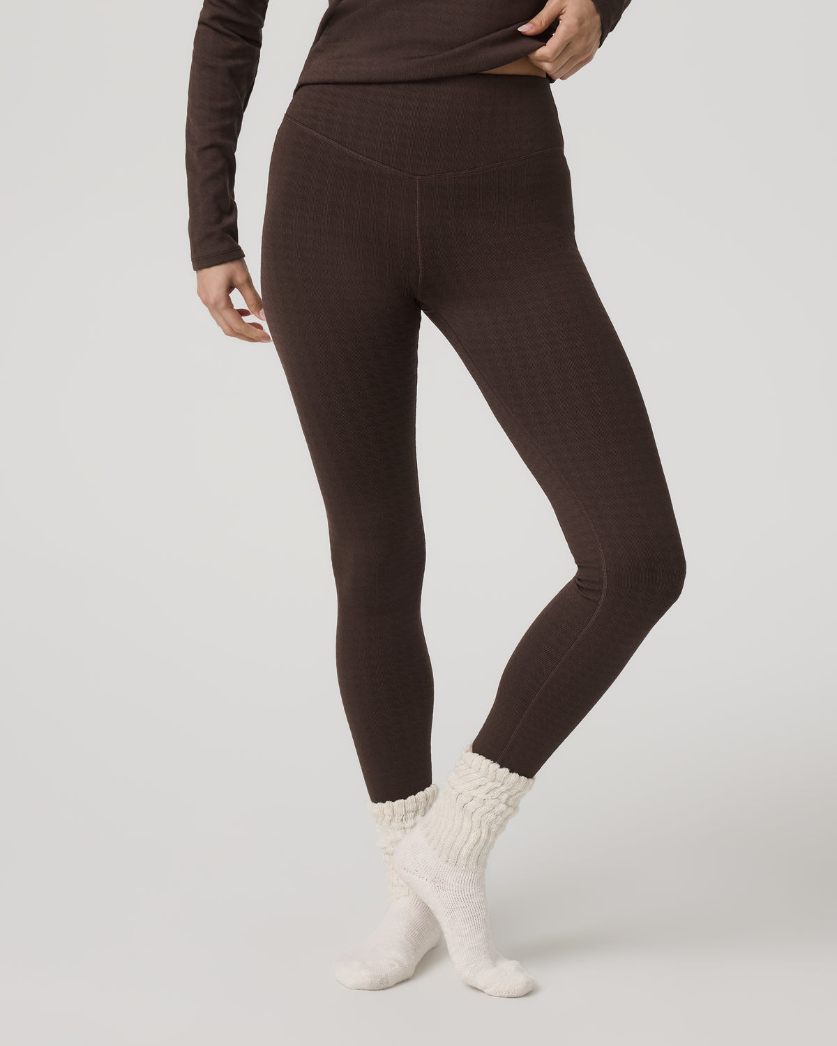 Women's Textured Chilled Out Legging Java Houndstooth | Vuori