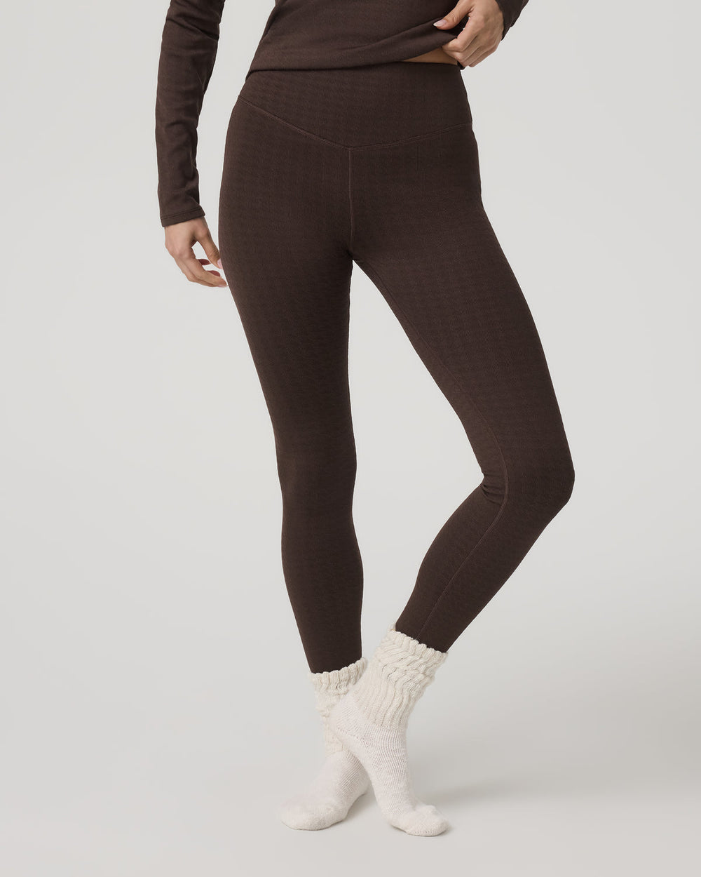 Women's Textured Chilled Out Legging Java Houndstooth | Vuori