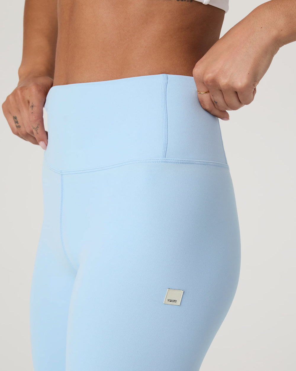 Vuori AllTheFeels™ Slim Flare Crystal Blue Leggings | Vuori For sale
