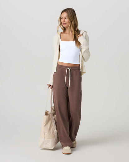Halo Essential Wideleg Pant Women's Sable Heather Pant | Vuori US