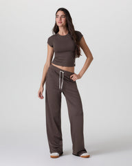 Halo Essential Wideleg Pant - Long Java Heather | Vuori