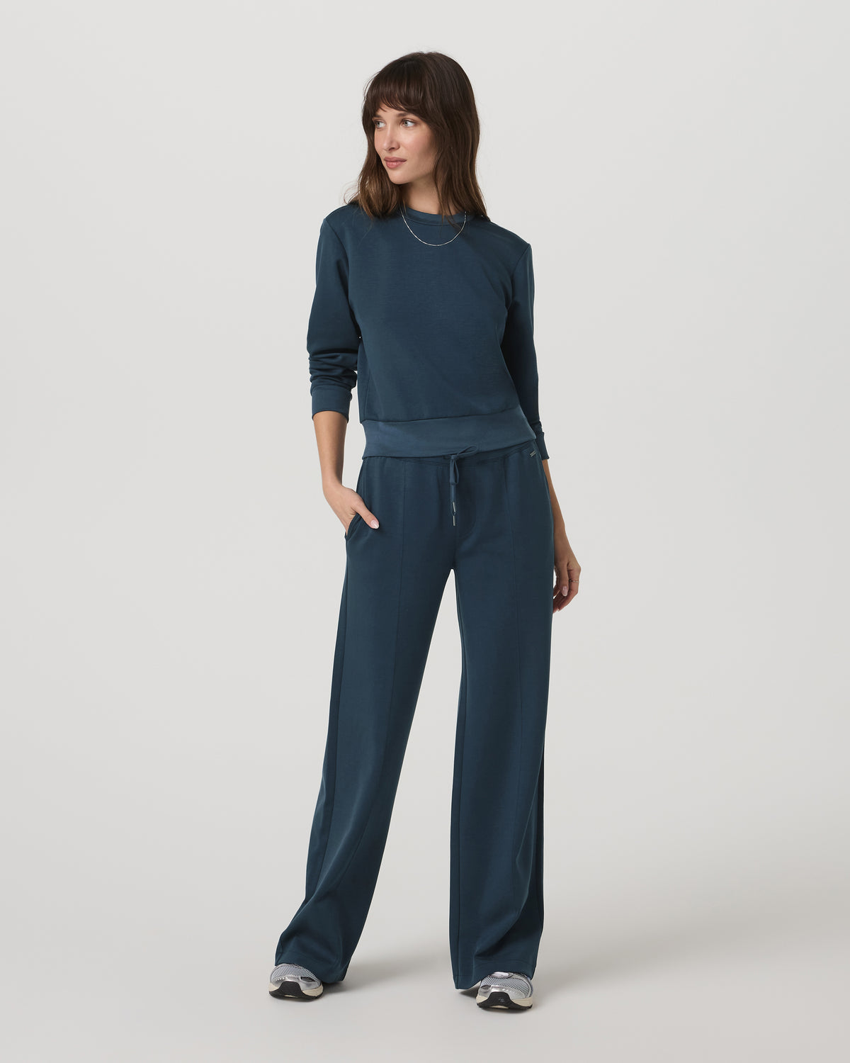 Compose Wideleg Pant Women's Ocean Blue Relaxed Pants | Vuori Discount