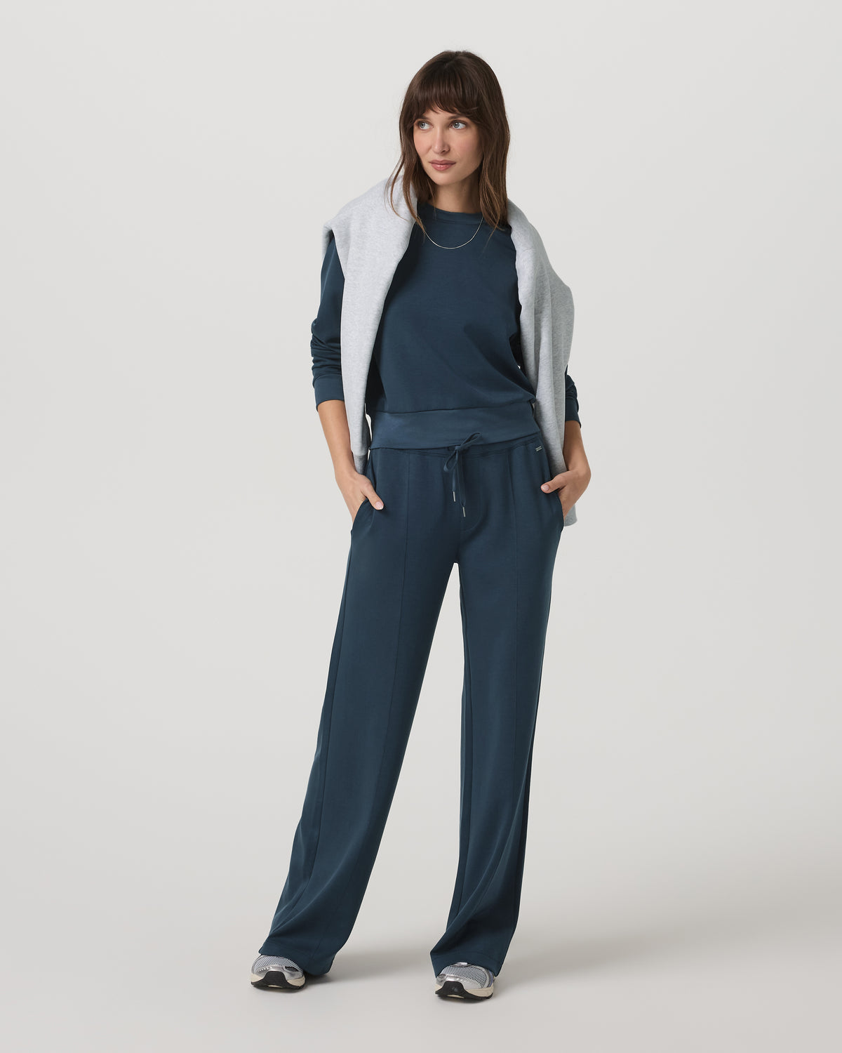 Compose Wideleg Pant Women's Ocean Blue Relaxed Pants | Vuori Discount