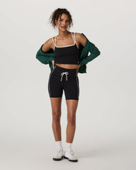 Daily Piped Short 5" Women's Black Shorts | Vuori US