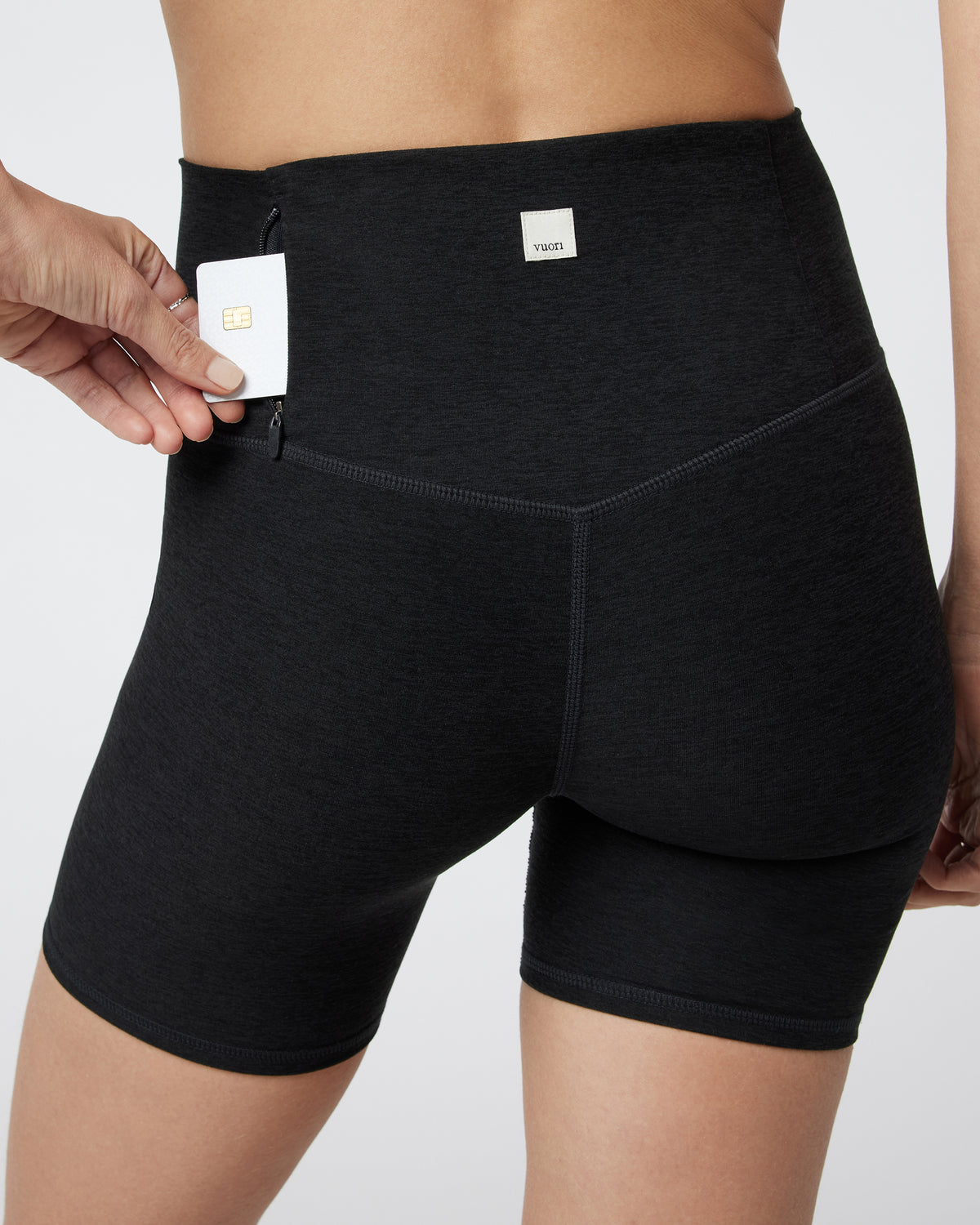 Clean Elevation Shorty Black Heather Biker Shorts | Vuori For sale