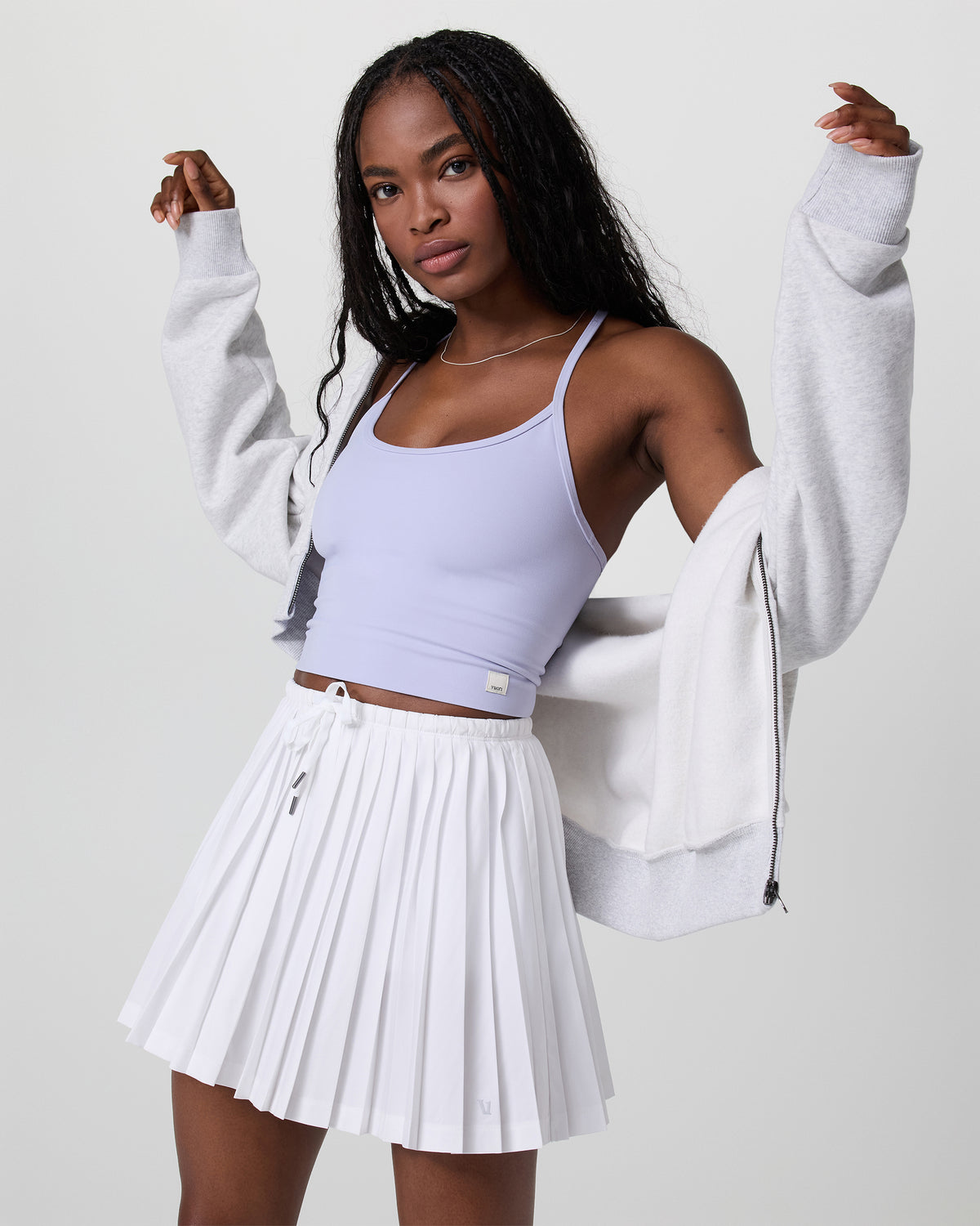 Clementine Pleated Skirt 15" White | Vuori