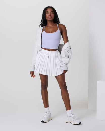 Clementine Pleated Skirt 15" White | Vuori