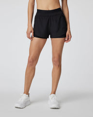 Luna Short Women's Black 2 in 1 Running Shorts | Vuori Clothing