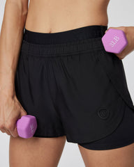 Luna Short Women's Black 2 in 1 Running Shorts | Vuori Clothing