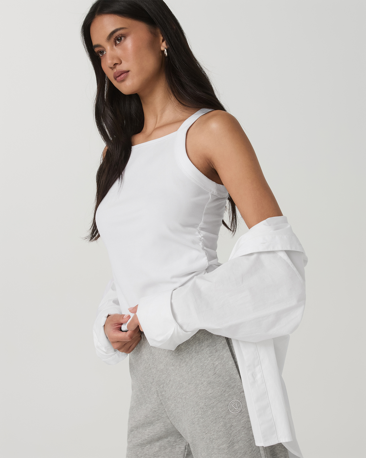 Pose Cooper Tank Women's White Square Neck Tank Top | Vuori Outlet