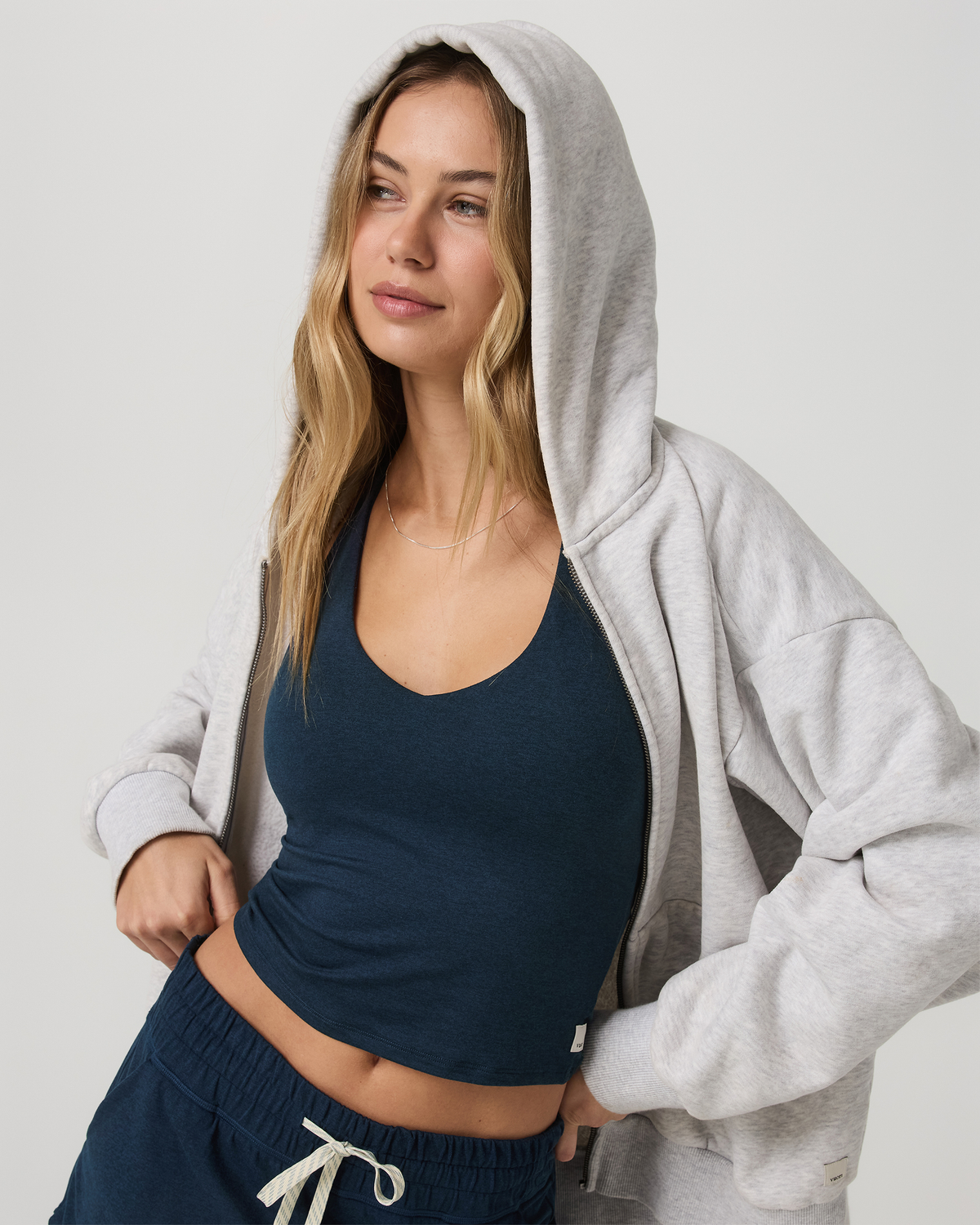 Halo Performance Crop Tank 2.0 Blue Coast Heather Top | Vuori Sale