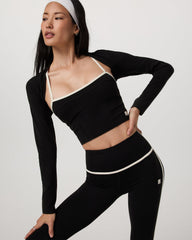 Vuori AllTheFeels™ Corset Tank Women's Black Tank Top | Vuori On sale