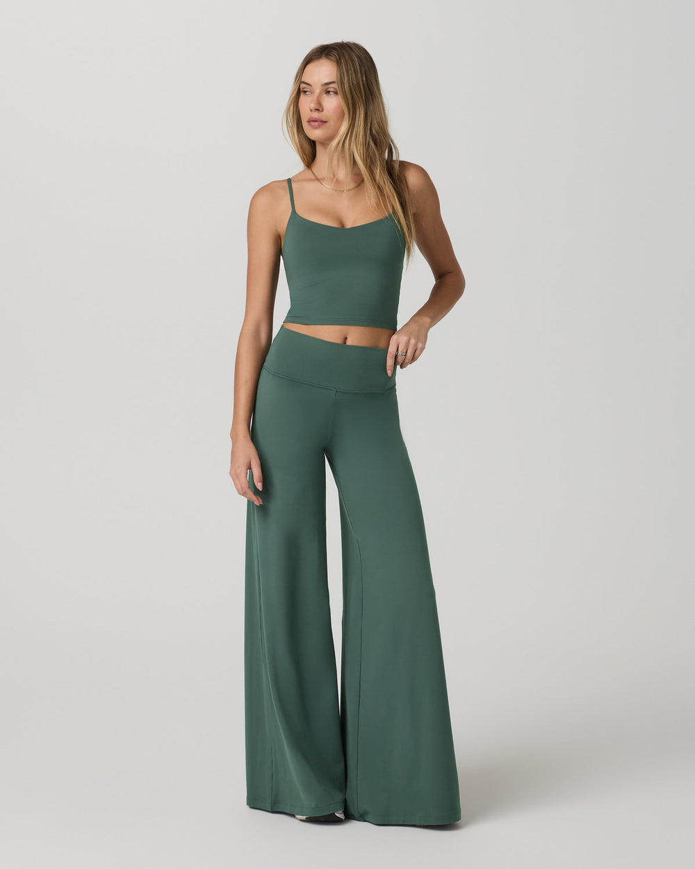Halo Cami Women's Agate Green Performance Knit Top | Vuori US