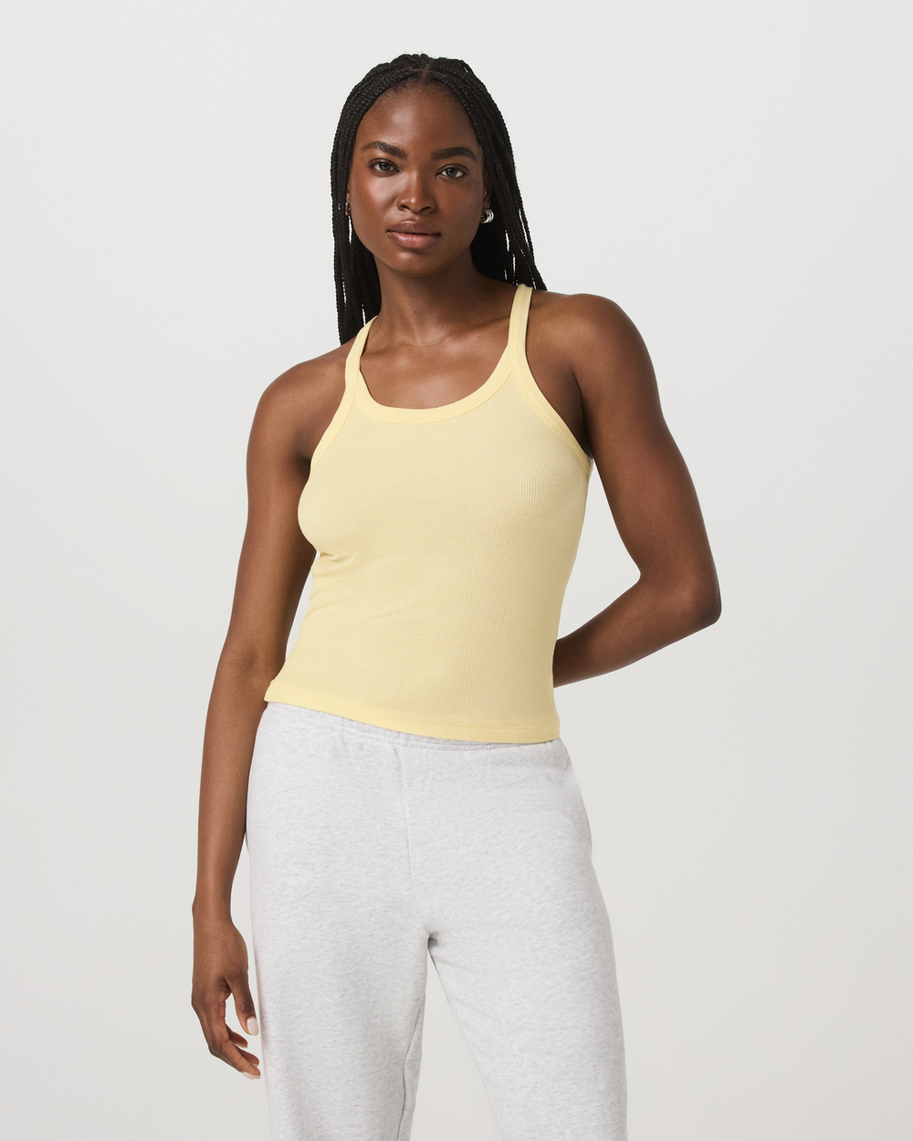 Cove Layering Tank Women's Lemon Snap Heather Tank Top | Vuori