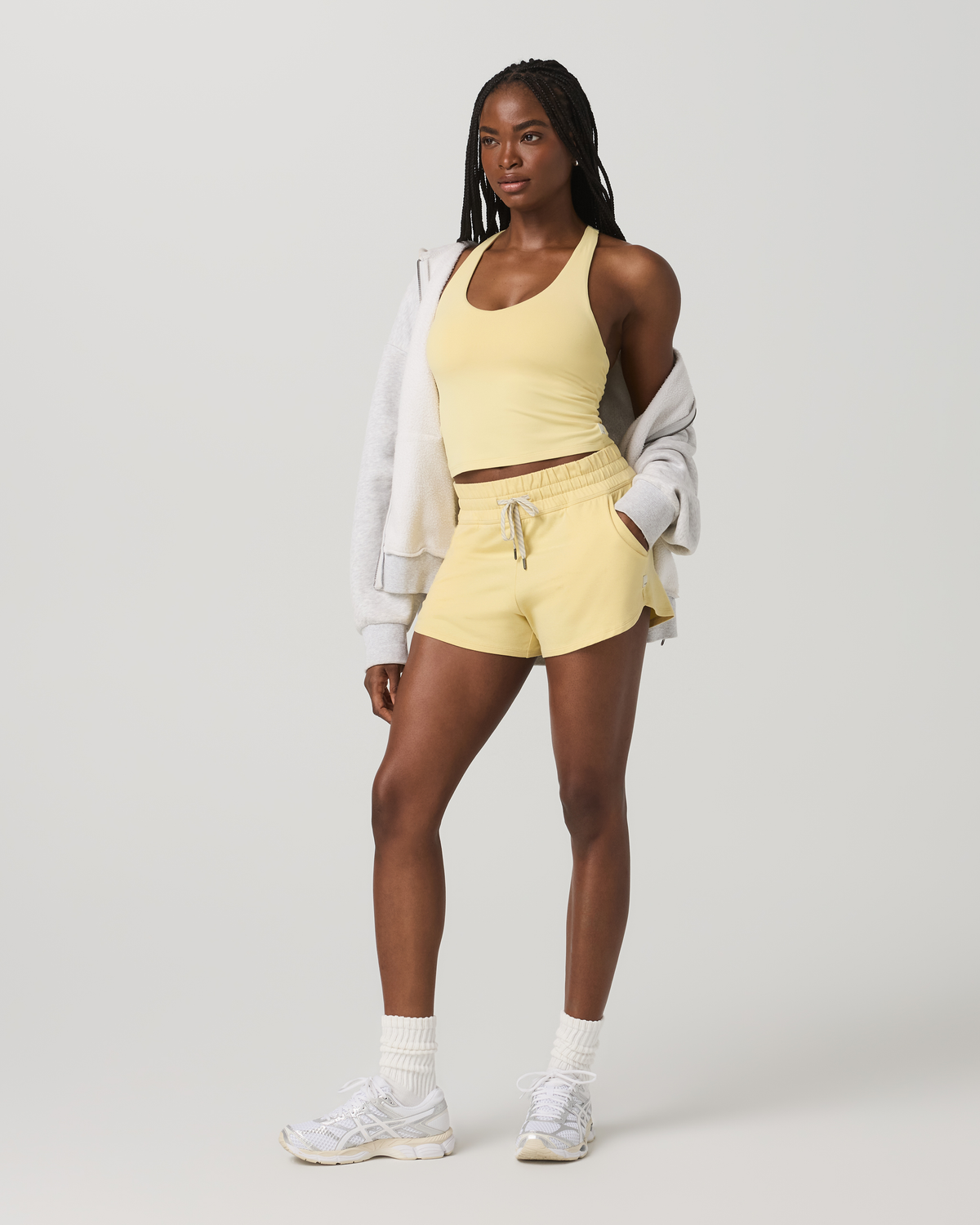 Halo Performance Crop Tank 2.0 Lemon Snap Heather Top | Vuori Sale