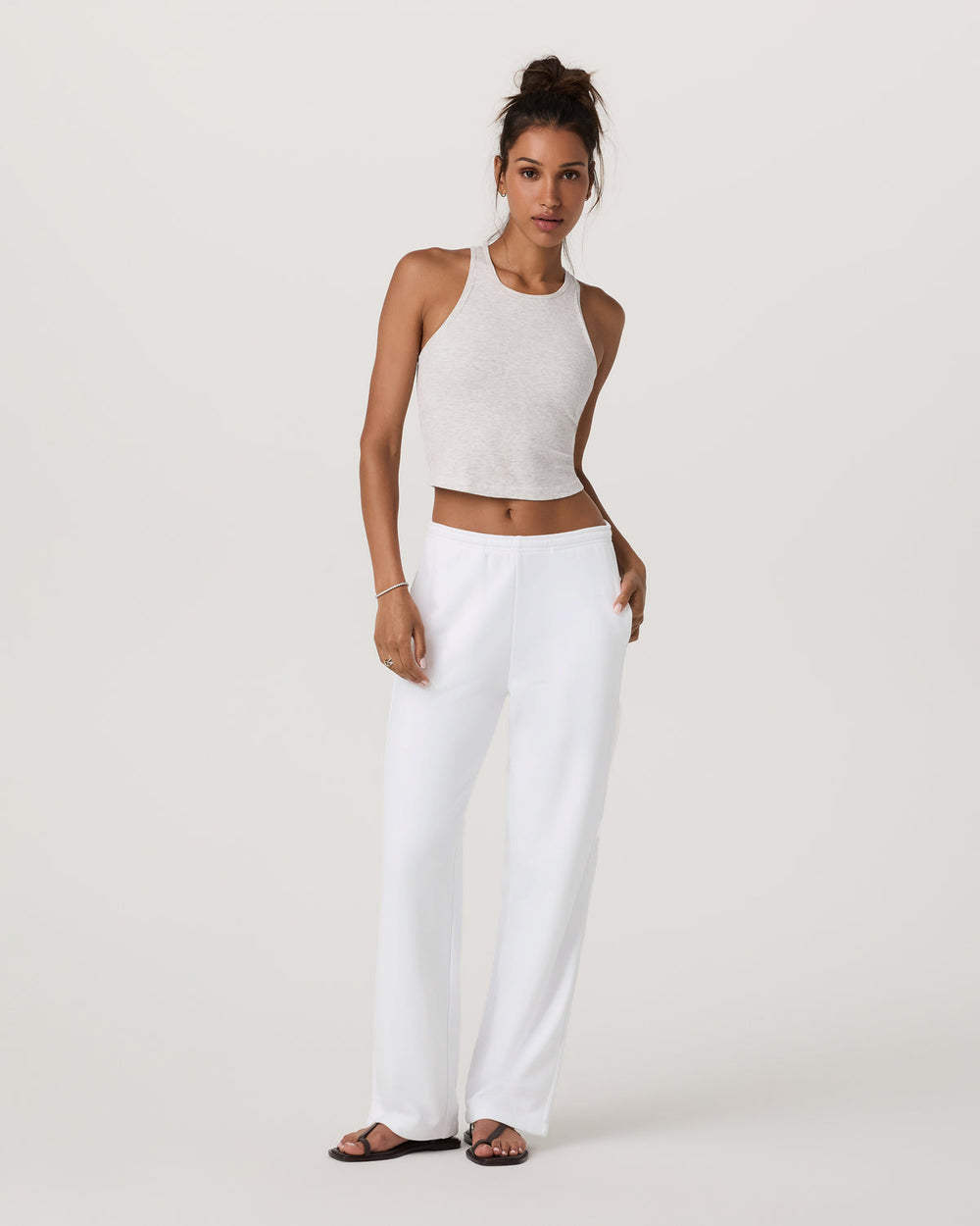 Pose Plyo Tank White Rib Tank Top with Built in Bra | Vuori Sale