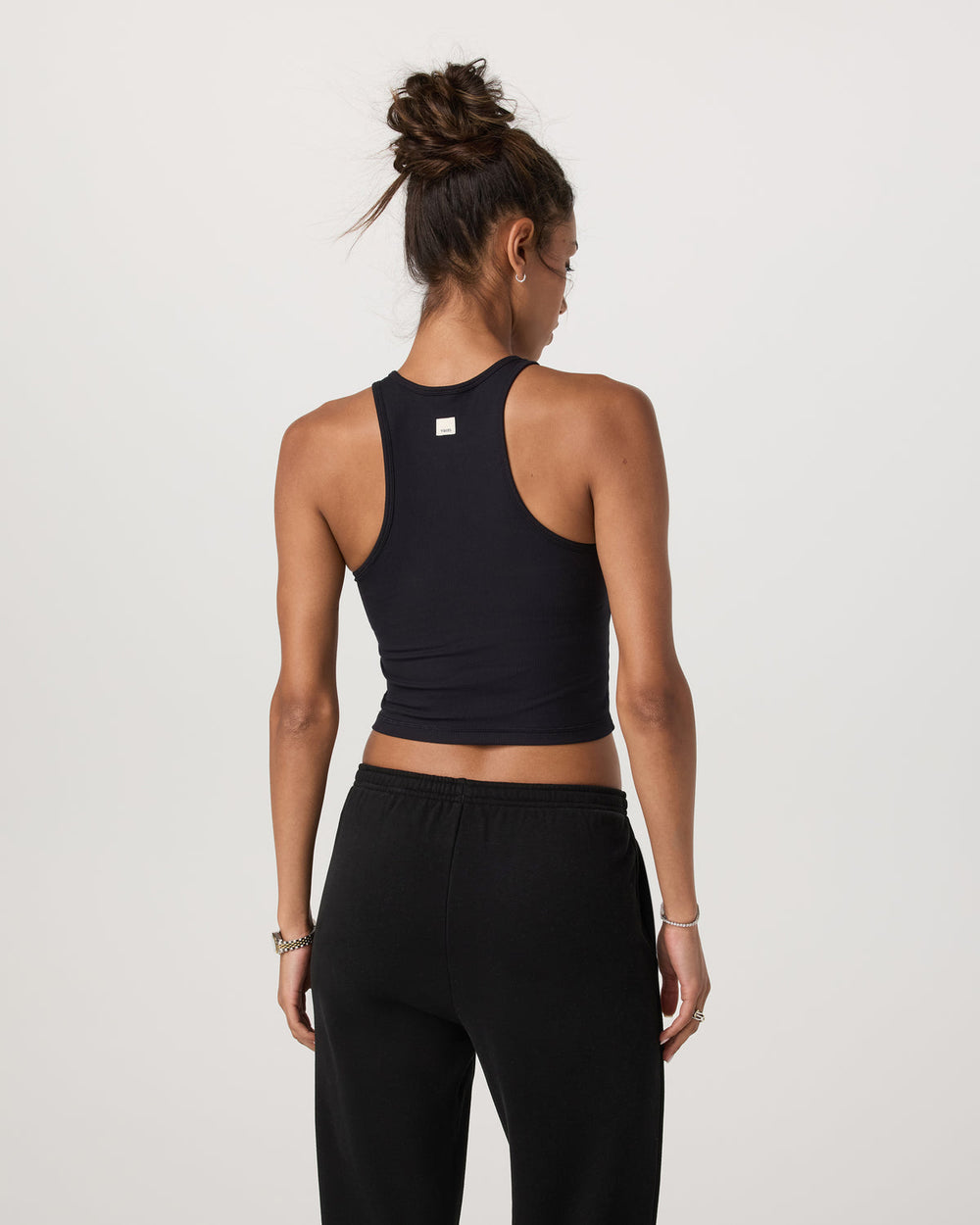 Pose Plyo Tank Black Crop Tank Top with Built in Bra | Vuori On sale