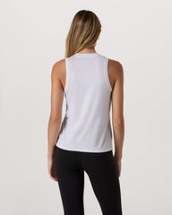 Energy Top Long Women's White Performance Tank Top | Vuori Clothing